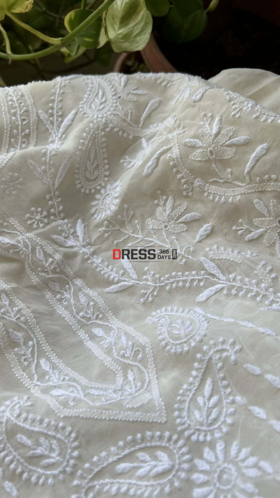 Super Fine Front Back Embroidered Chikankari Suit Chikankari Suits