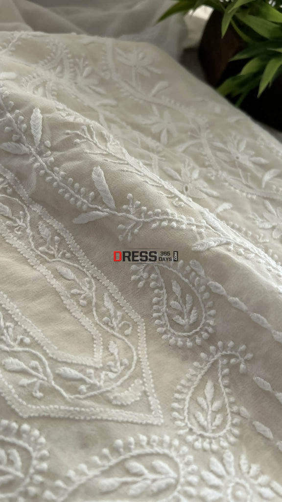 Super Fine Front Back Embroidered Chikankari Suit Chikankari Suits
