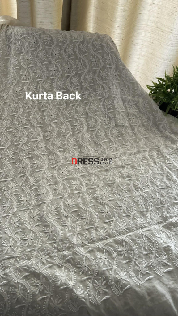 Super Fine Front Back Embroidered Chikankari Suit Chikankari Suits