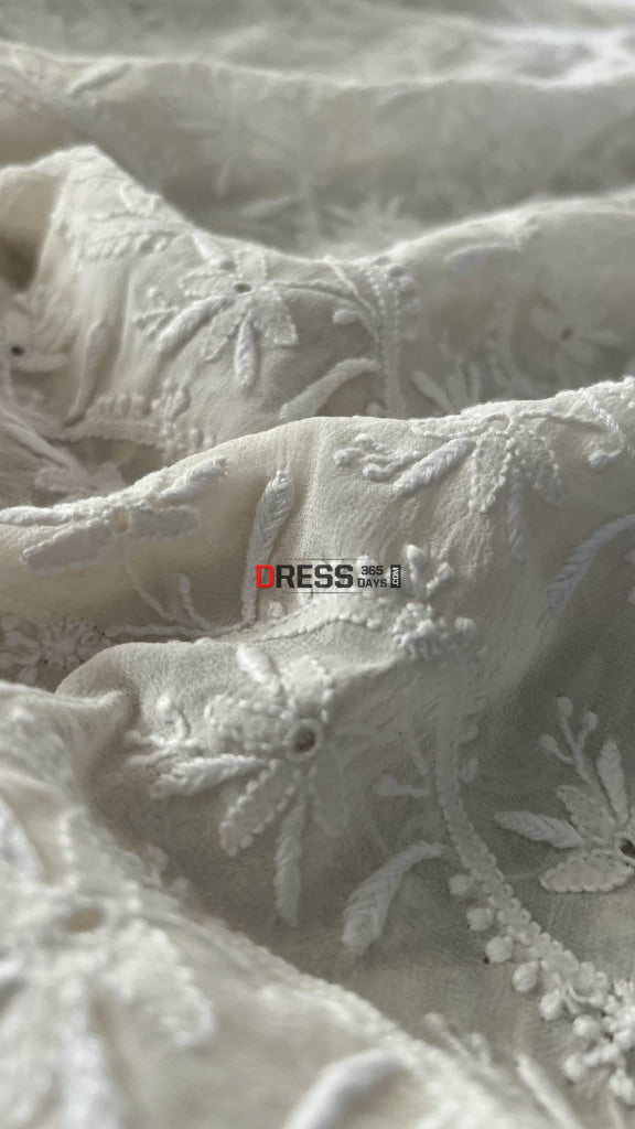 Super Fine Front Back Embroidered Chikankari Suit Chikankari Suits