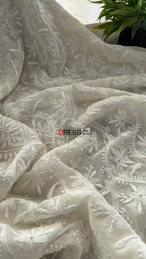 Super Fine Front Back Embroidered Chikankari Suit Chikankari Suits