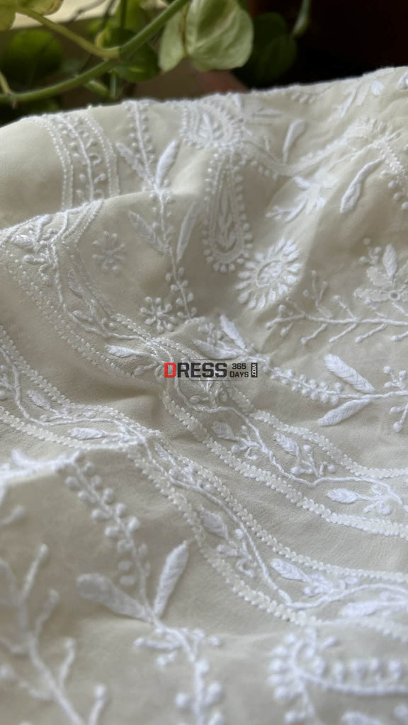 Super Fine Front Back Embroidered Chikankari Suit Chikankari Suits