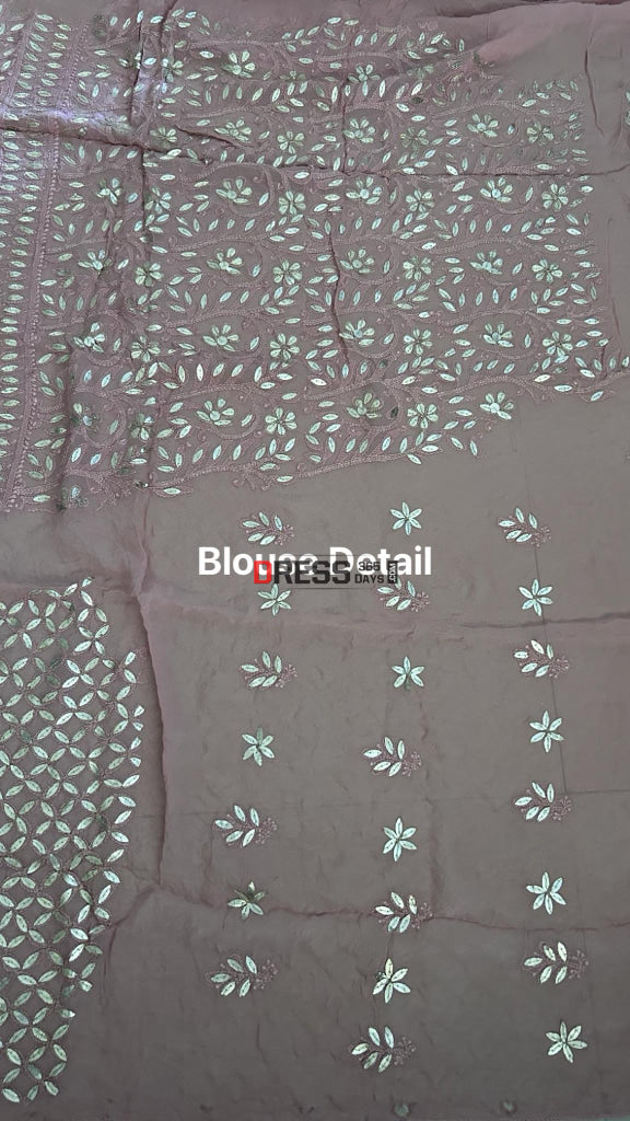 Taupe Gota Patti Chikankari Lehenga Set Suits