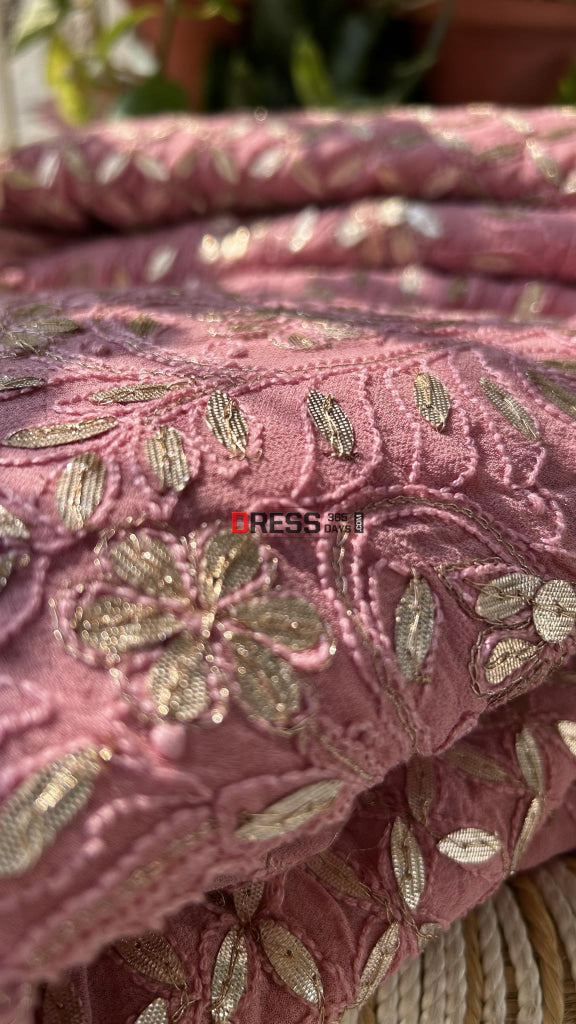 Taupe Gota Patti Chikankari Lehenga Set Suits