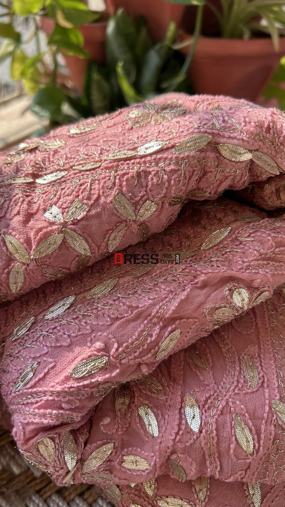 Taupe Gota Patti Chikankari Lehenga Set Suits