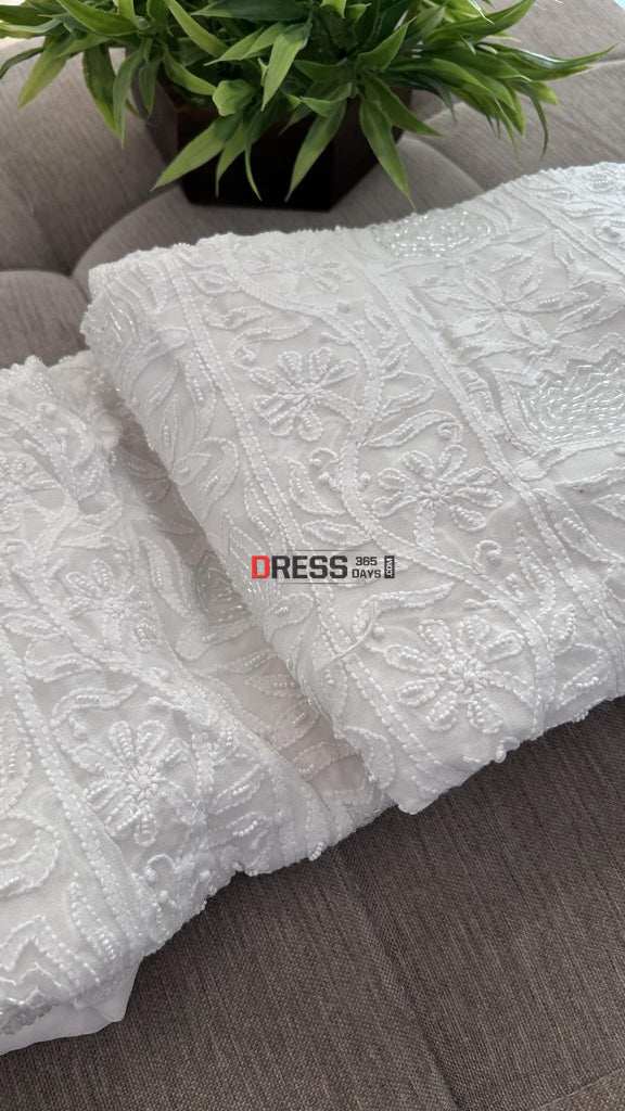 White Chikankari Suit