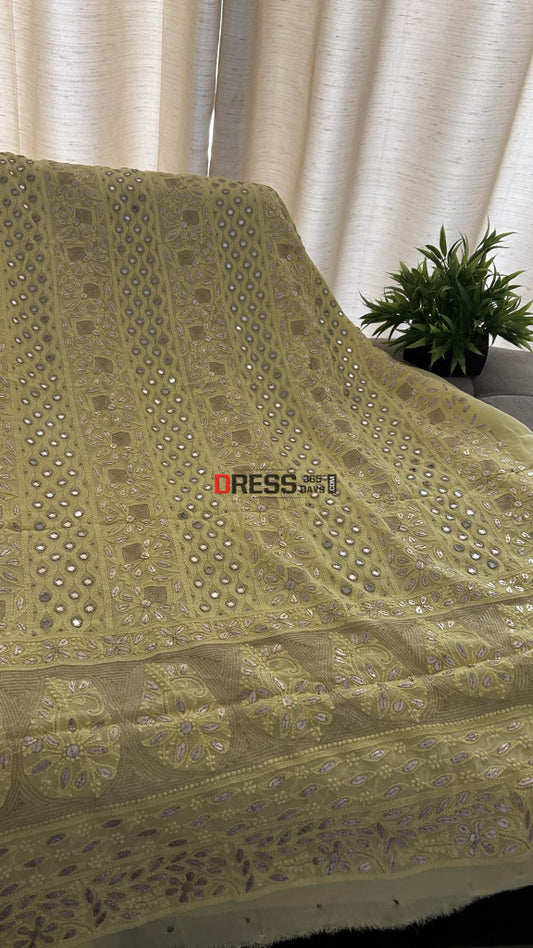 Yellow Mirror Gota Patti Lucknowi Chikankari Suit Suits