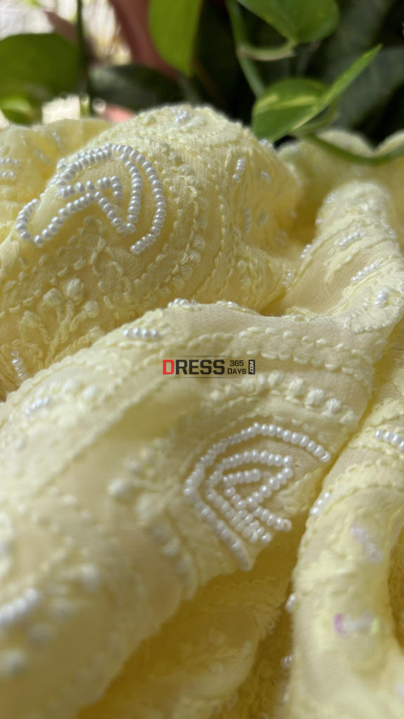 Yellow Pearl Lucknowi Chikankari Suit Suits