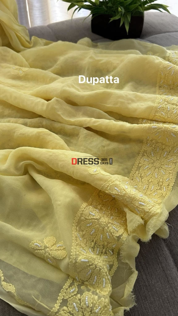 Yellow Pearl Lucknowi Chikankari Suit Suits