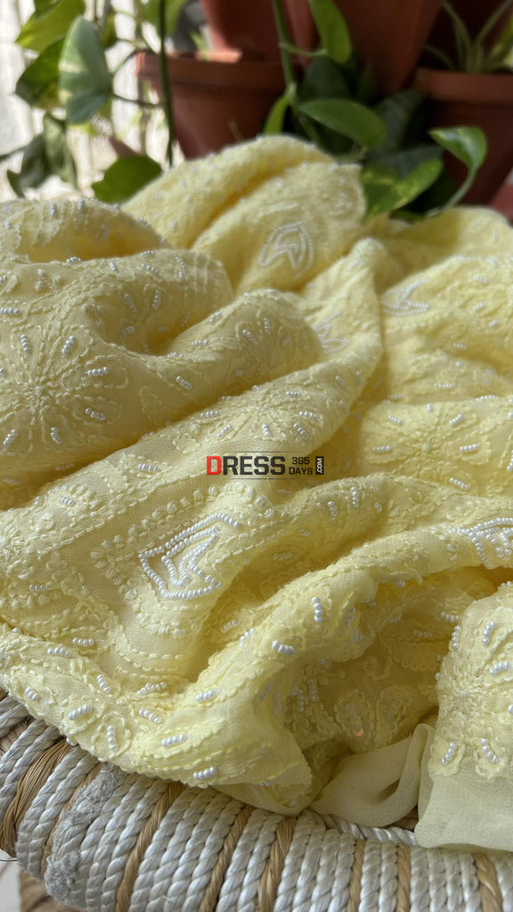 Yellow Pearl Lucknowi Chikankari Suit Suits