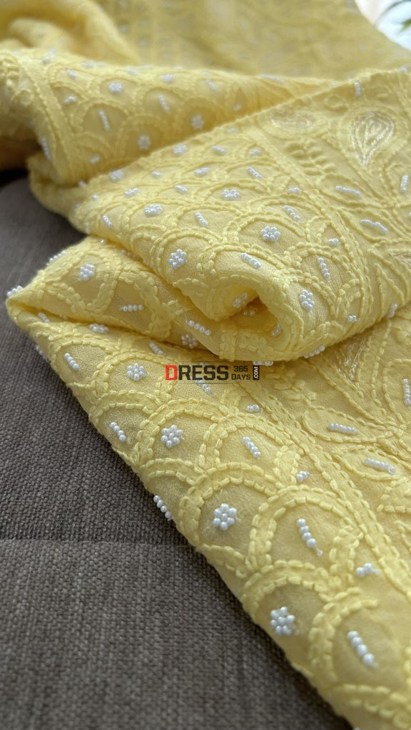 Yellow Pearl Lucknowi Chikankari Suit Suits