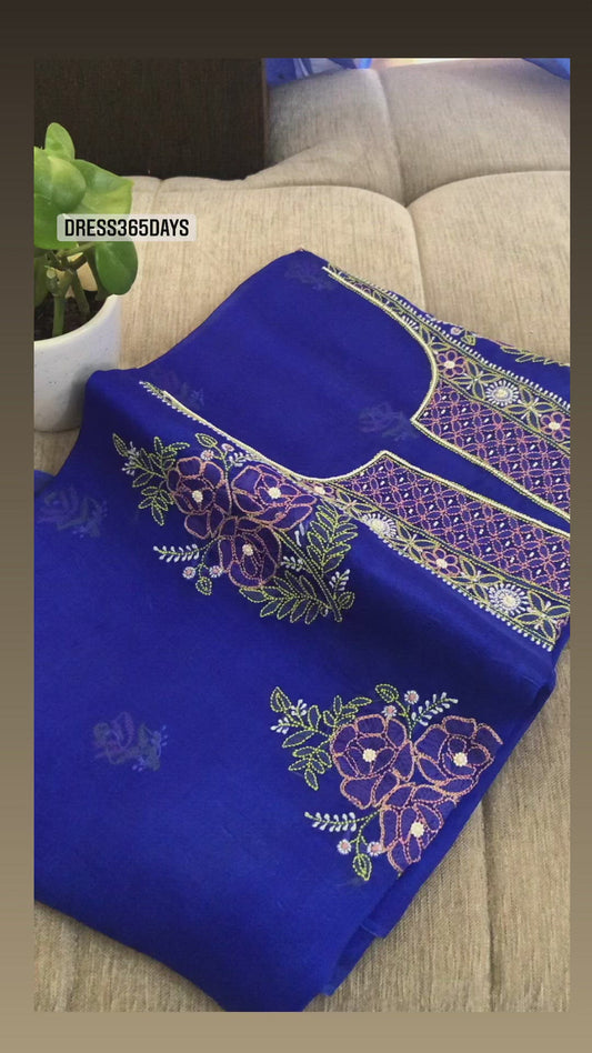 Fine Organza Multicolour Chikankari Suit