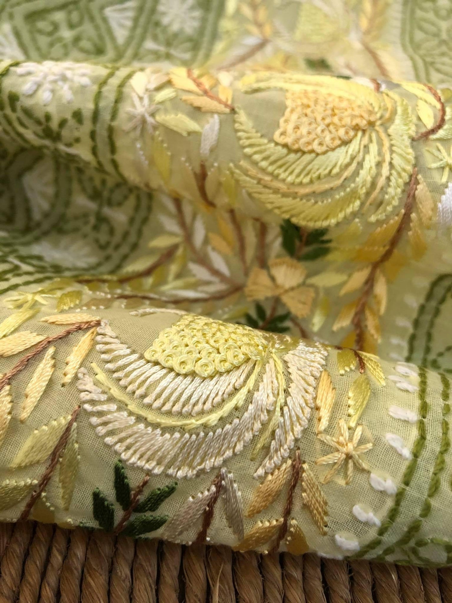 Parsi Ghara Cotton Chikankari Kurti Fabric - Dress365days