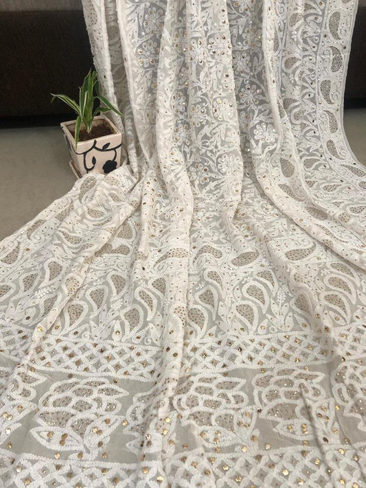 Mukaish Chikankari Dupatta - Dress365days