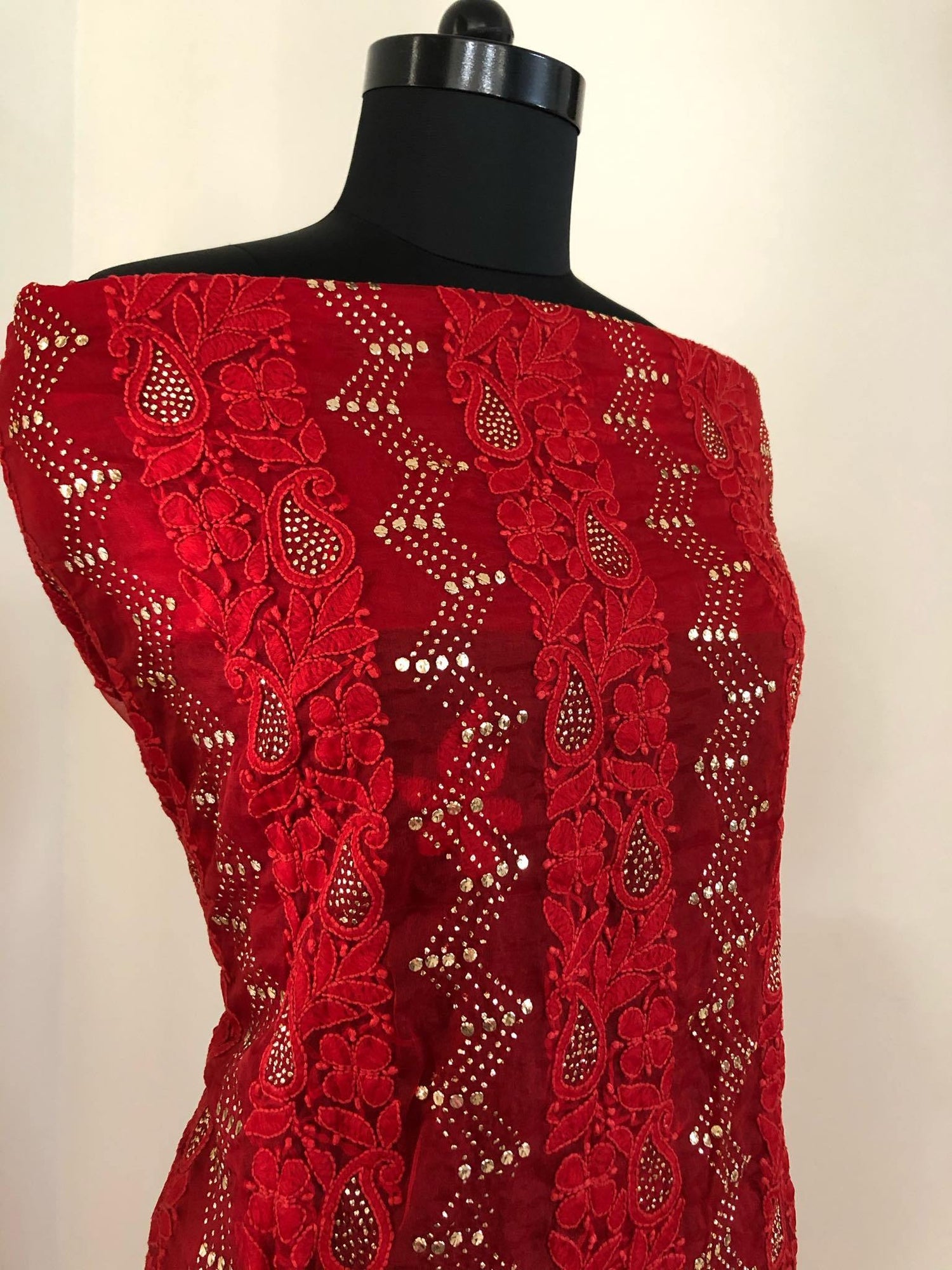Organza Mukaish Chikankari Suit - Dress365days