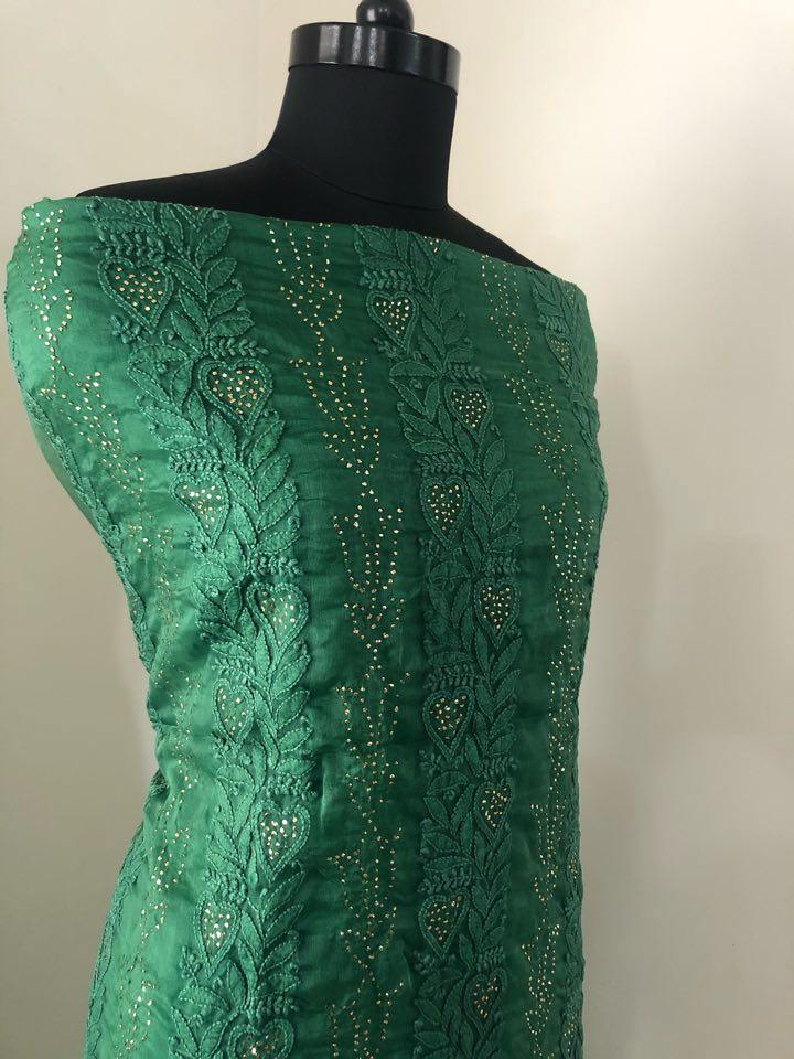 Organza Mukaish Chikankari Suit - Dress365days