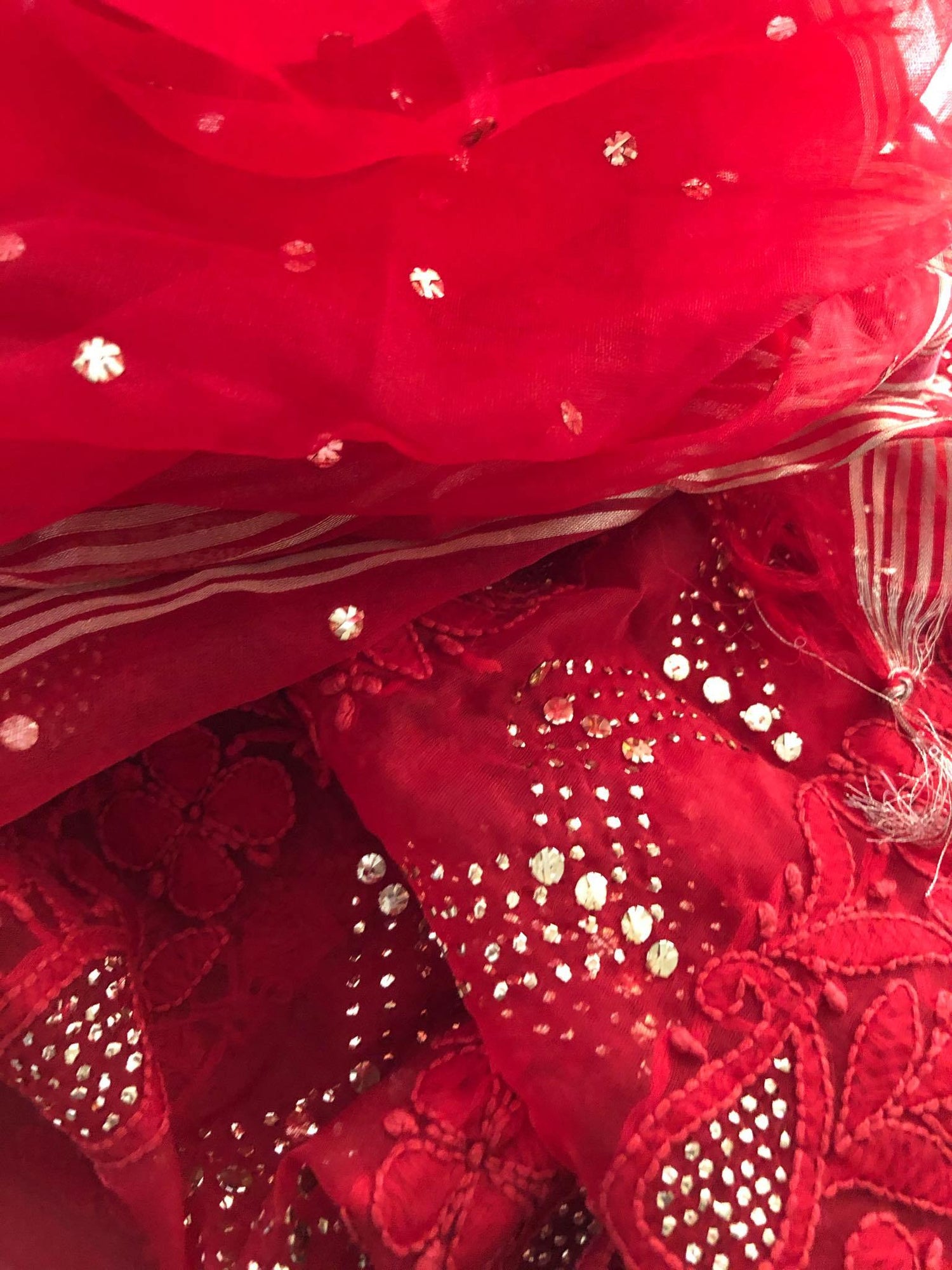 Organza Mukaish Chikankari Suit - Dress365days
