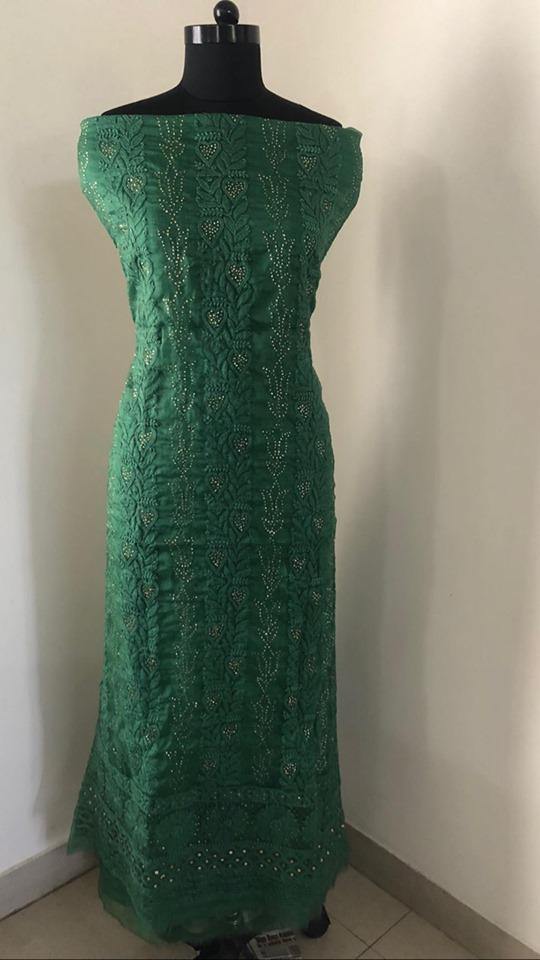 Organza Mukaish Chikankari Suit - Dress365days