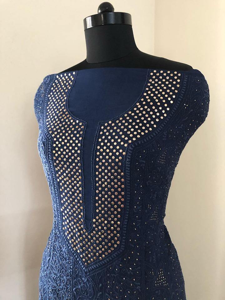 Mukaish Chikankari Suit - Dress365days