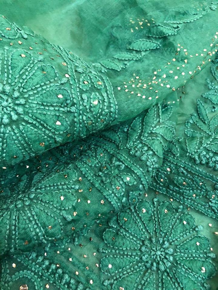 Organza Mukaish Chikankari Suit - Dress365days