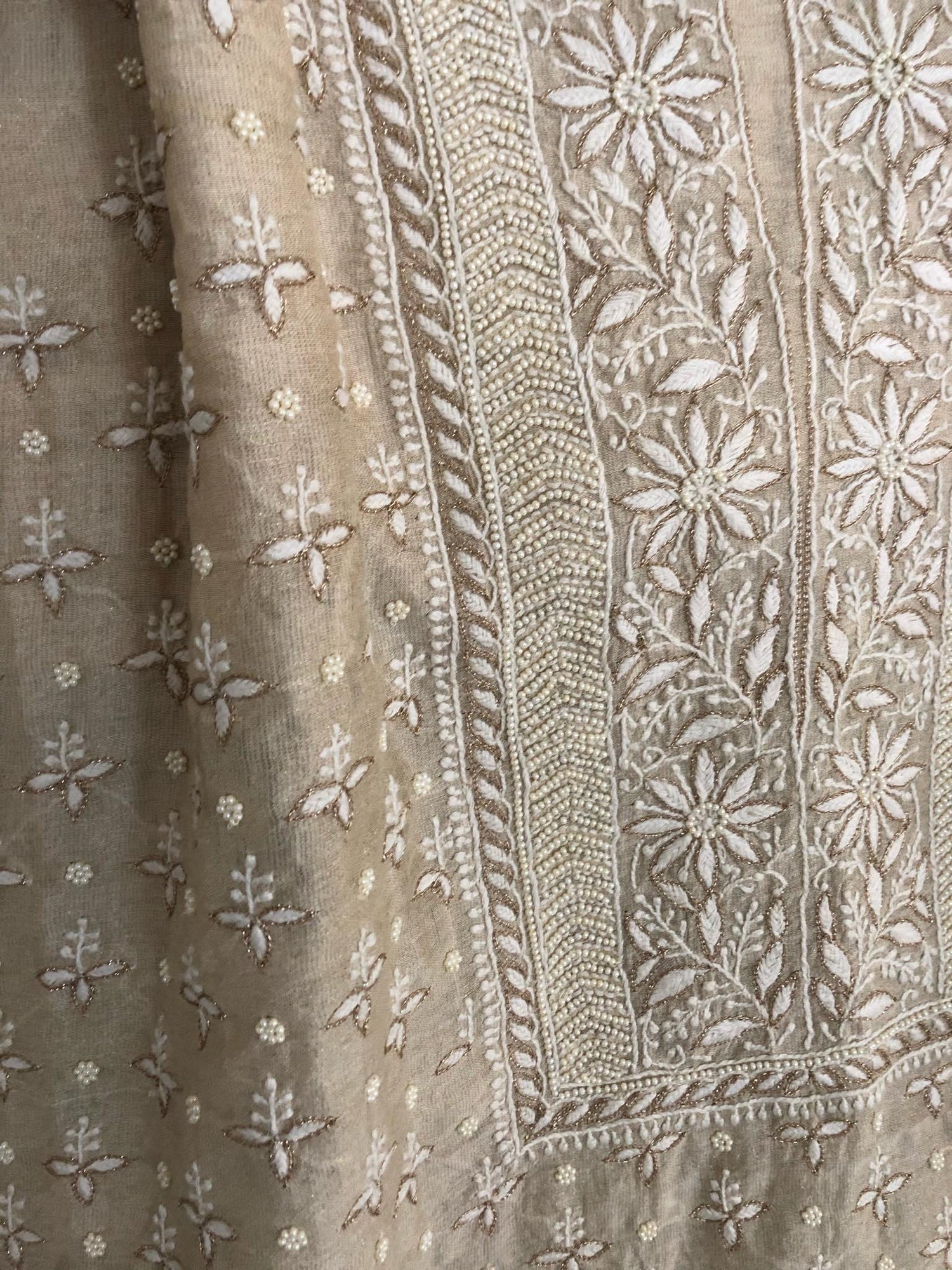 Tissue Chanderi Beads Chikankari Suit - Dress365days