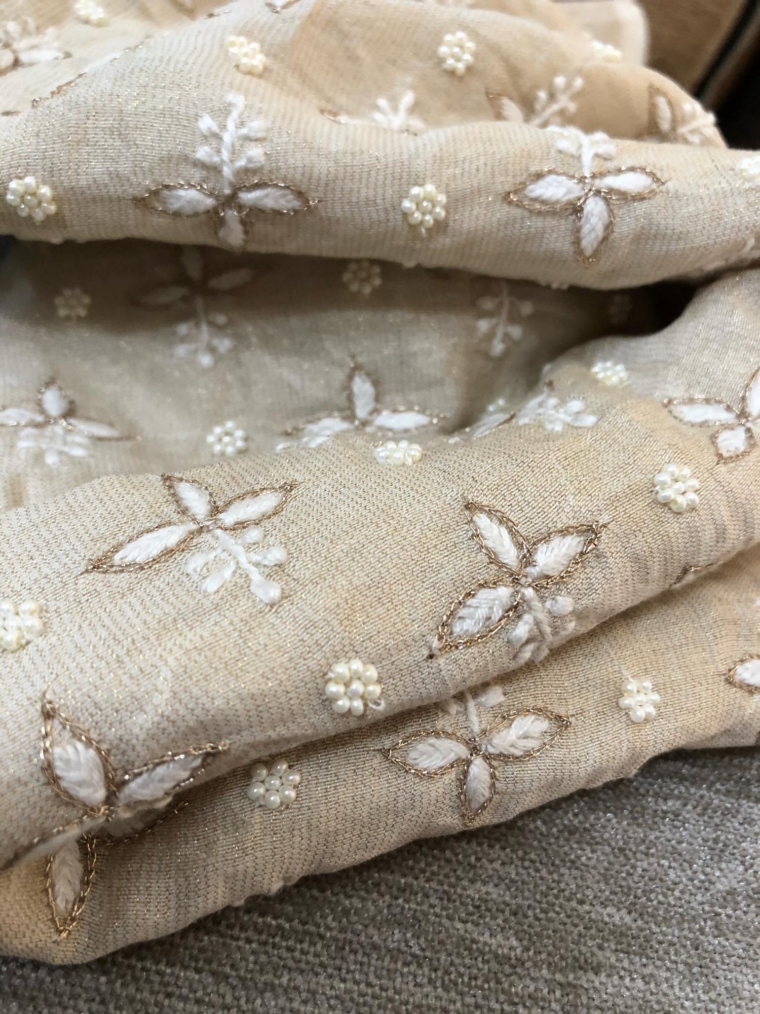 Tissue Chanderi Beads Chikankari Suit - Dress365days