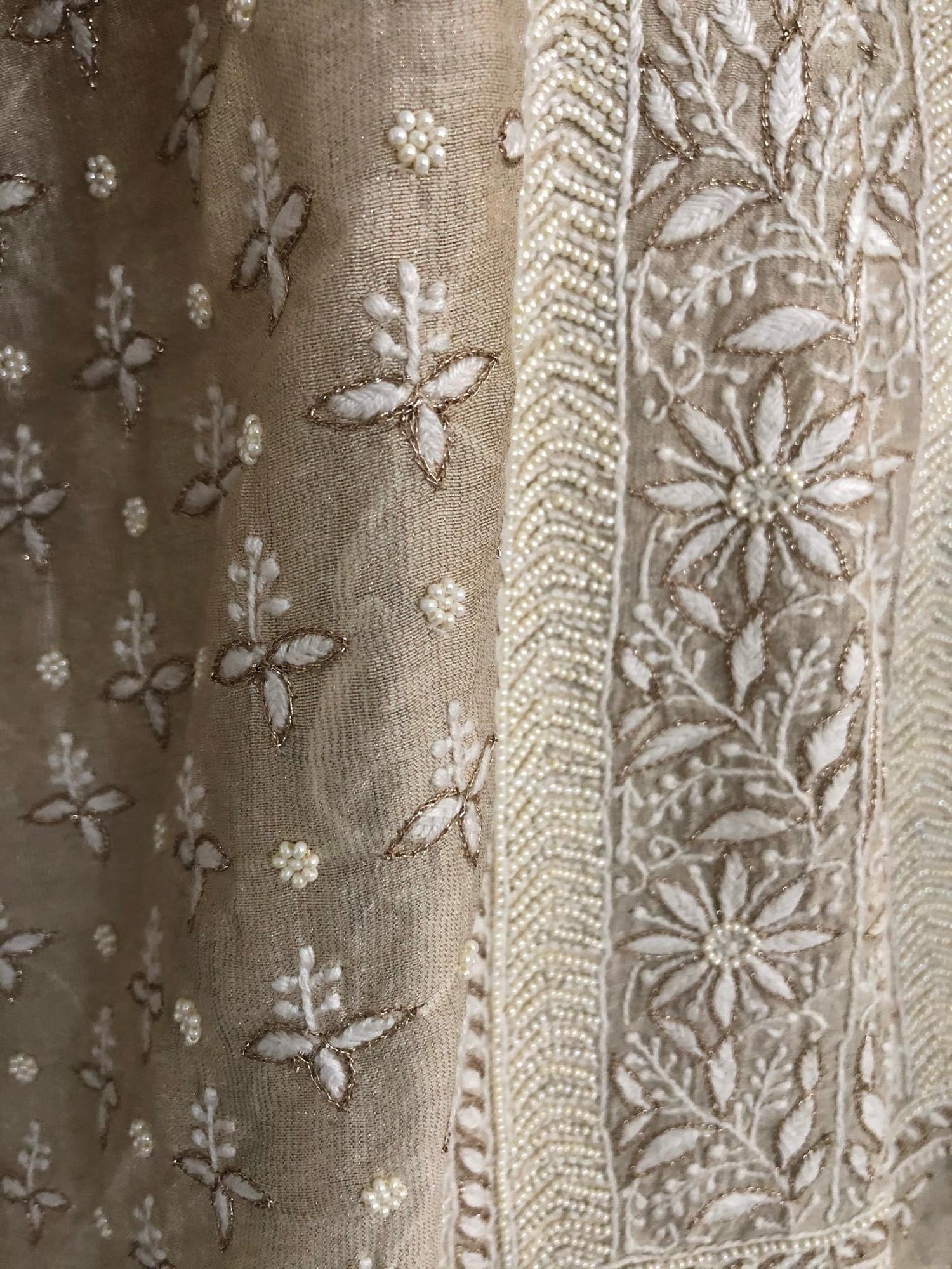 Tissue Chanderi Beads Chikankari Suit - Dress365days