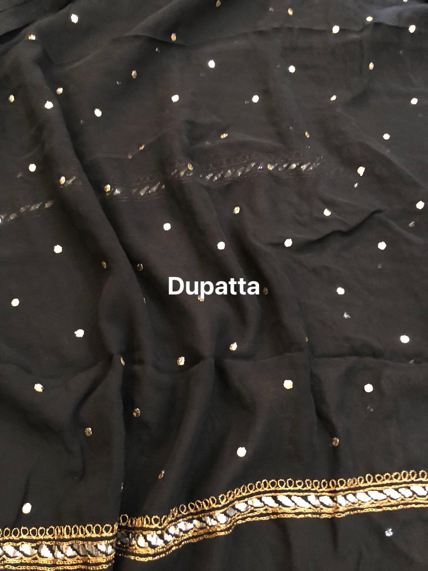 Black Pure Georgette Kamdani Suit - Dress365days