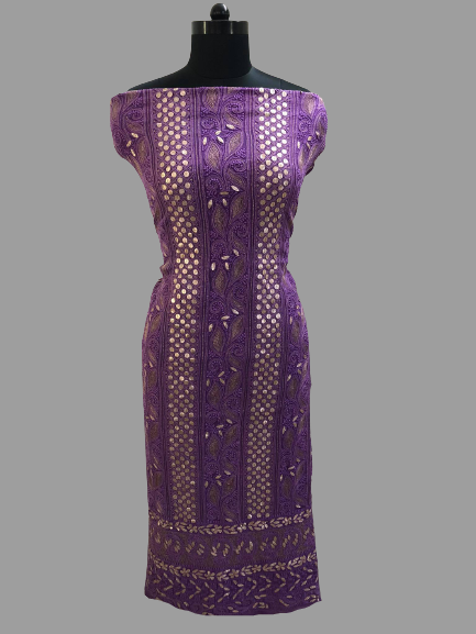 Purple Gota Patti Lucknowi Chikankari Suit