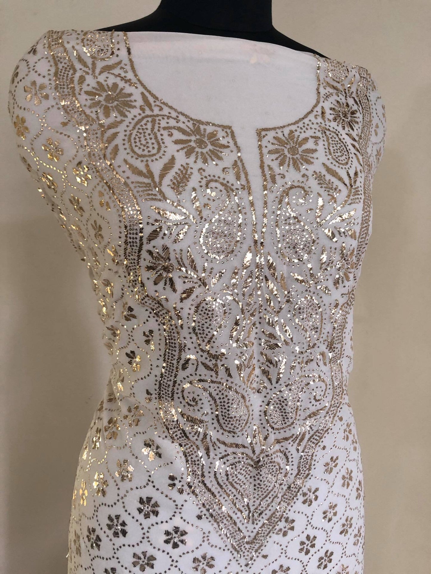 Ivory Hand Crafted Kamdani Suit