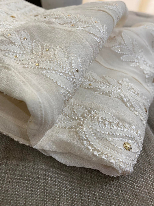 Ready to Wear Mukaish Resham Chikankari Anarkali (Anarkali and Dupatta)