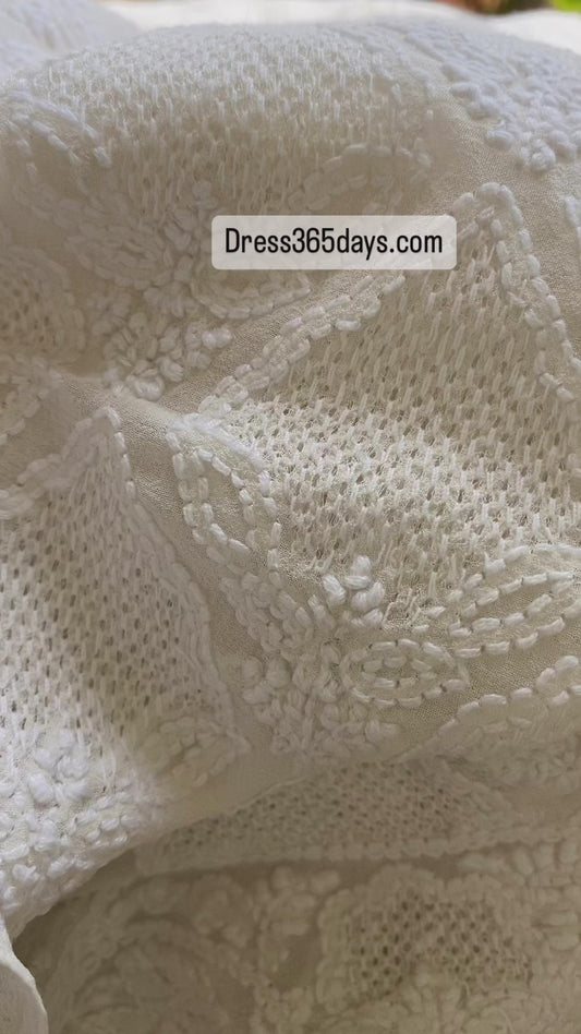 Hand Jaali Lucknowi Chikankari Dupatta