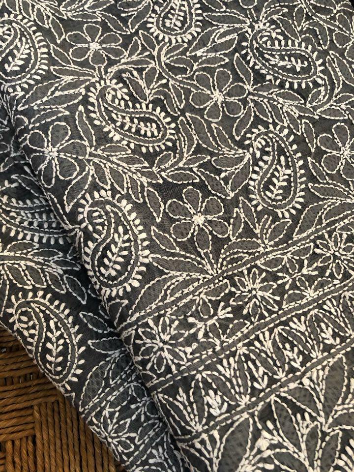 All Over Jaal Work Chanderi Chikankari Kurti Fabric - Dress365days