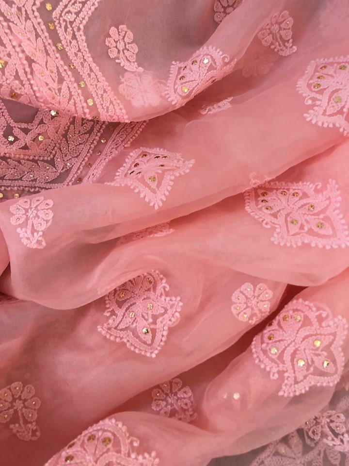 Organza Chikankari Suit