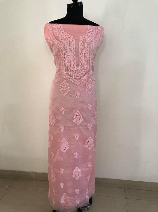 Fine Organza Chikankari Mukaish Suit - Dress365days