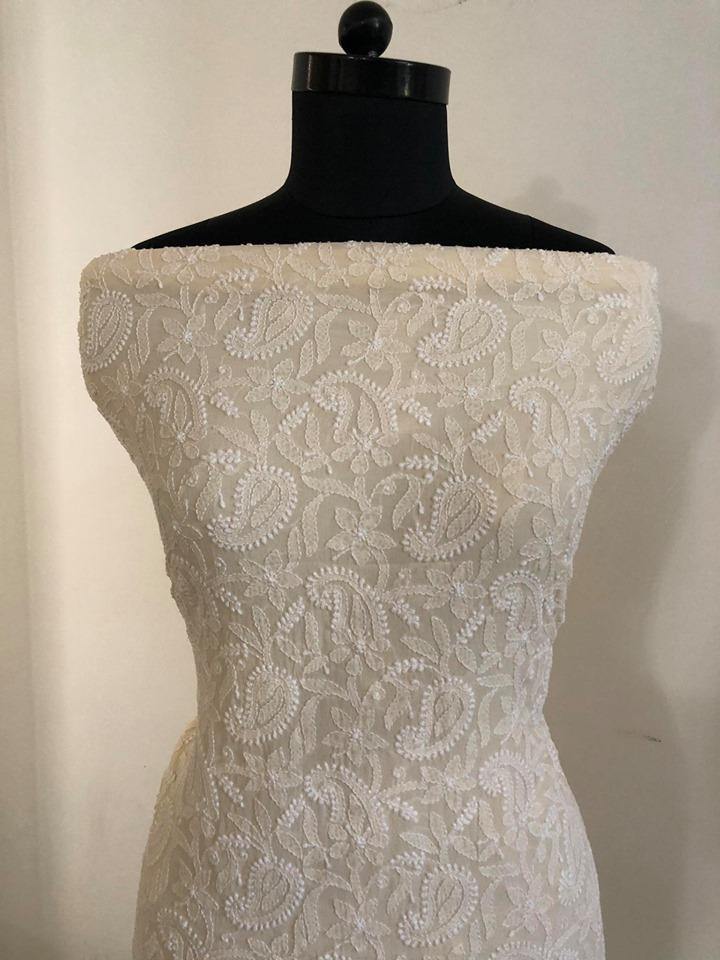 Beige Lucknow Chikankari Suit - Dress365days