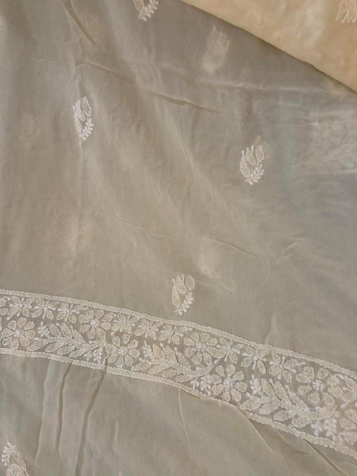 Beige Lucknow Chikankari Suit - Dress365days