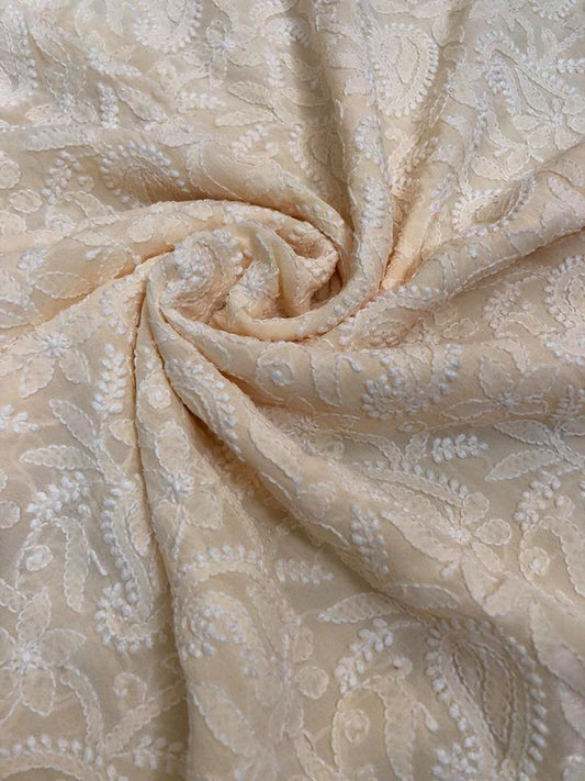 Beige Lucknow Chikankari Suit - Dress365days