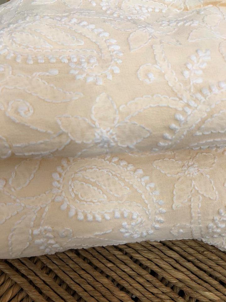 Beige Lucknow Chikankari Suit - Dress365days
