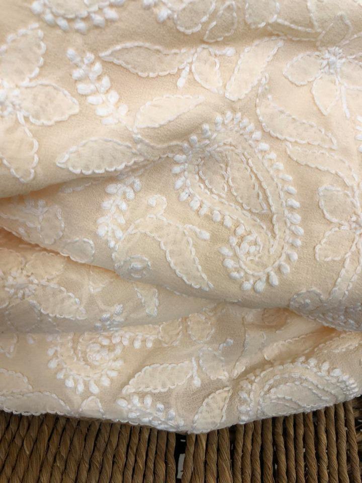 Beige Lucknow Chikankari Suit - Dress365days