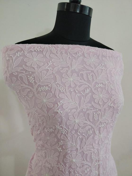 Powder Pink Lucknowi Chikankari Suit - Dress365days