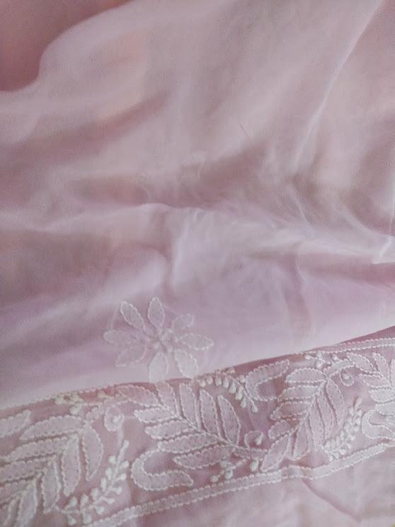 Powder Pink Lucknowi Chikankari Suit - Dress365days