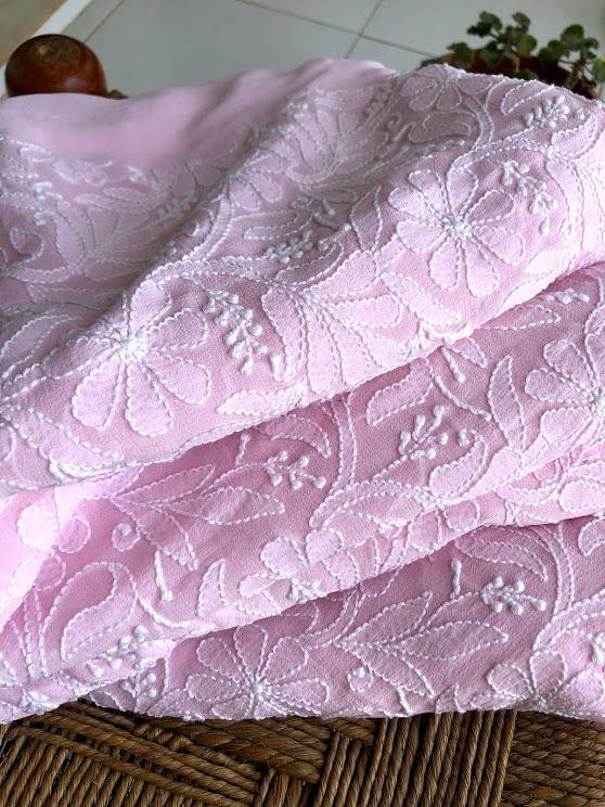 Powder Pink Lucknowi Chikankari Suit - Dress365days