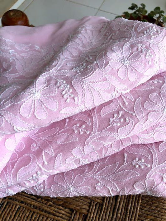 Powder Pink Lucknowi Chikankari Suit - Dress365days