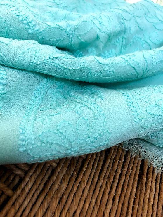 Sea Green Viscose Georgette Kurti Fabric - Dress365days