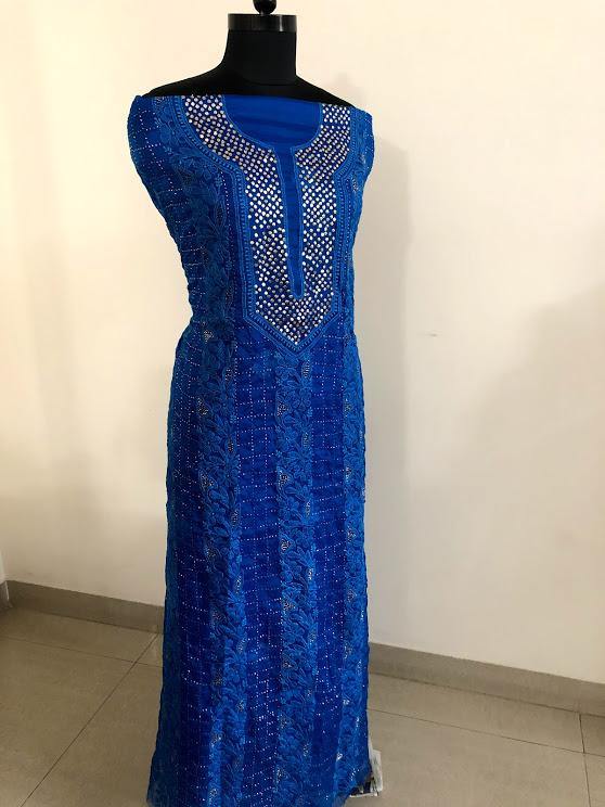 Organza Mukaish Chikankari Suit - Dress365days