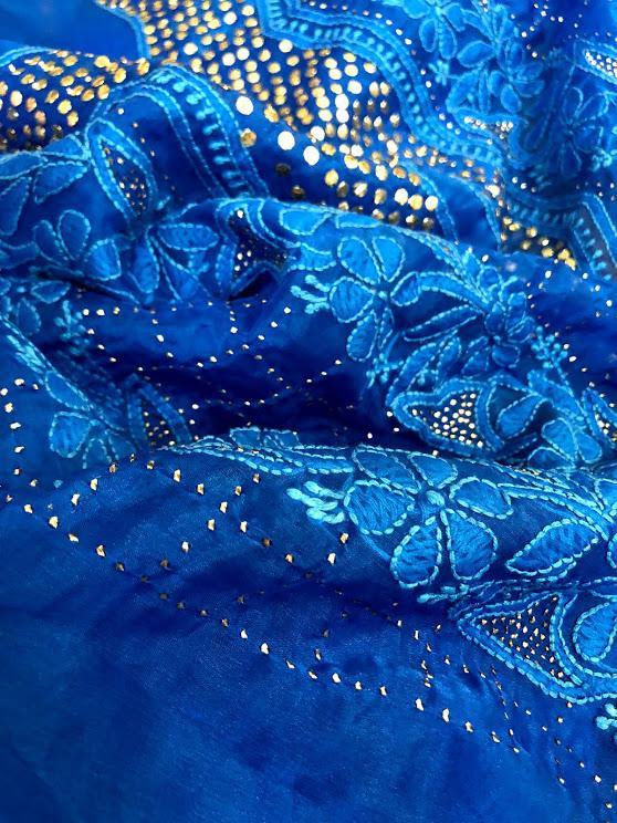 Organza Mukaish Chikankari Suit - Dress365days