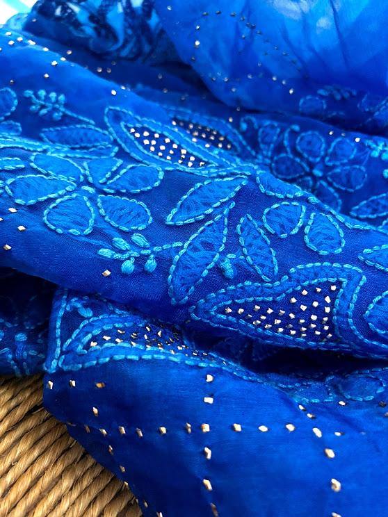 Organza Mukaish Chikankari Suit - Dress365days