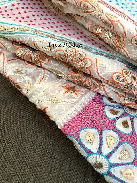 Multicolour Chikankari & Gota Patti Anarkali Suit - Dress365days