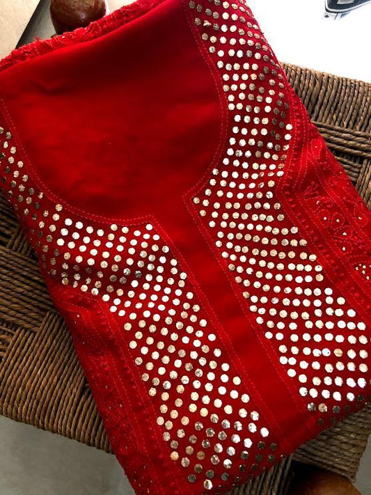 Mukaish Lucknow Chikankari Suit - Dress365days